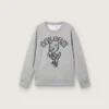 Sudadera de cuello redondo «Journey» para niños, de algodón gris jaspeado con estampado de mascota