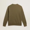 Sudadera de hombre en verde oliva con letras doradas