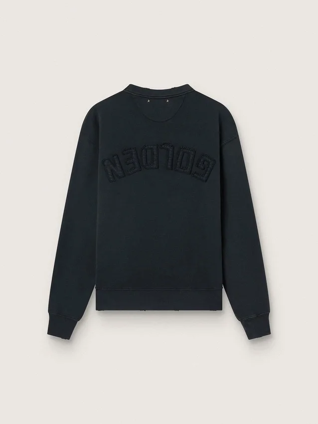 Sudadera en negro lavado con logotipo invertido en la espalda - Jersey Capsule