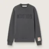 Sudadera gris de hombre con logotipo y acabado desgastado