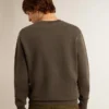 Sudadera gris de hombre con logotipo y acabado desgastado