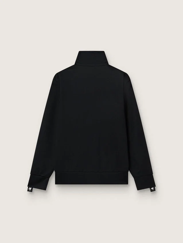 Sudadera negra con cremallera para hombre y estrellas blancas
