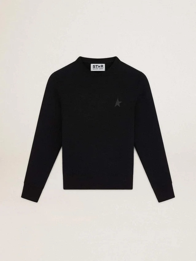 Sudadera negra de la Star Collection con una estrella tono sobre tono en la parte delantera