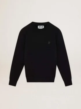 Sudadera negra de la Star Collection con una estrella tono sobre tono en la parte delantera