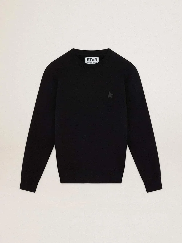 Sudadera negra de la Star Collection con una estrella tono sobre tono en la parte delantera
