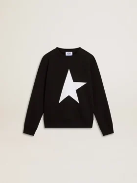 Sudadera negra para niños con una estrella gigante blanca en la parte delantera