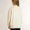 Sudadera para niñas de color crema con letras en parche