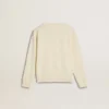 Sudadera para niñas de color crema con letras en parche
