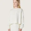 Sudadera para niñas «Journey» de algodón blanco con cristales y logotipo