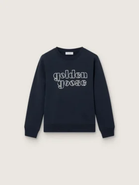 Sudadera para niños «Journey» en mezcla de algodón azul con logotipo en contraste