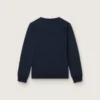Sudadera para niños «Journey» en mezcla de algodón azul con logotipo en contraste