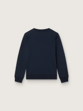 Sudadera para niños «Journey» en mezcla de algodón azul con logotipo en contraste