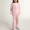 Sudadera rosa con capucha y estrellas plateadas brillantes