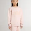 Sudadera rosa para niñas con letras rosas en la parte delantera
