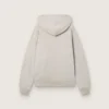 Sudadera unisex con capucha de algodón gris con estampado de bandera vintage