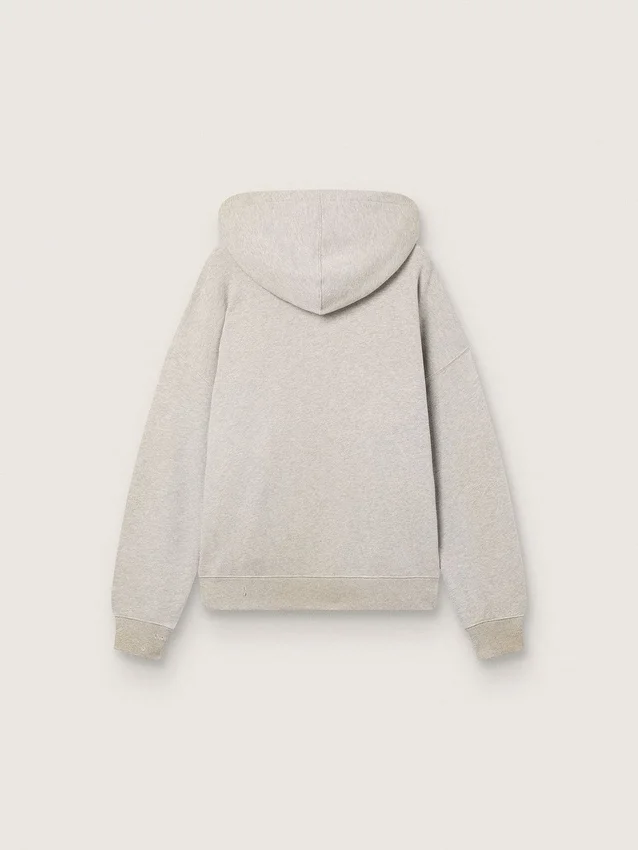 Sudadera unisex con capucha de algodón gris con estampado de bandera vintage