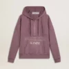 Sudadera unisex de algodón en color malva con estampado en la parte delantera
