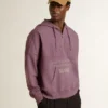 Sudadera unisex de algodón en color malva con estampado en la parte delantera