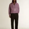 Sudadera unisex de algodón en color malva con estampado en la parte delantera