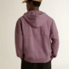 Sudadera unisex de algodón en color malva con estampado en la parte delantera