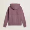 Sudadera unisex de algodón en color malva con estampado en la parte delantera