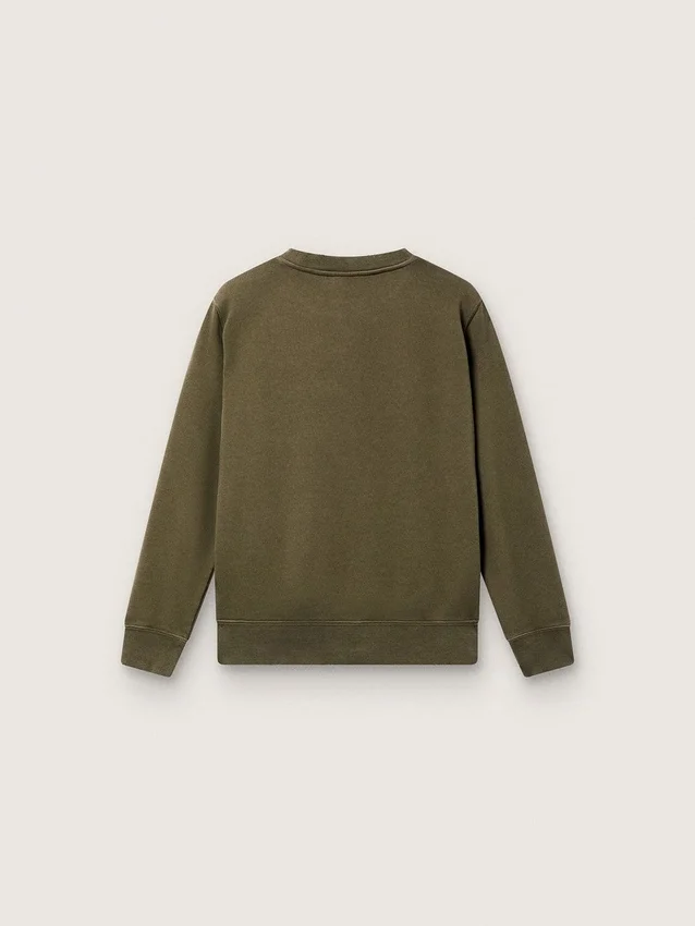 Sudadera unisex de Golden en algodón verde militar con logotipo invertido