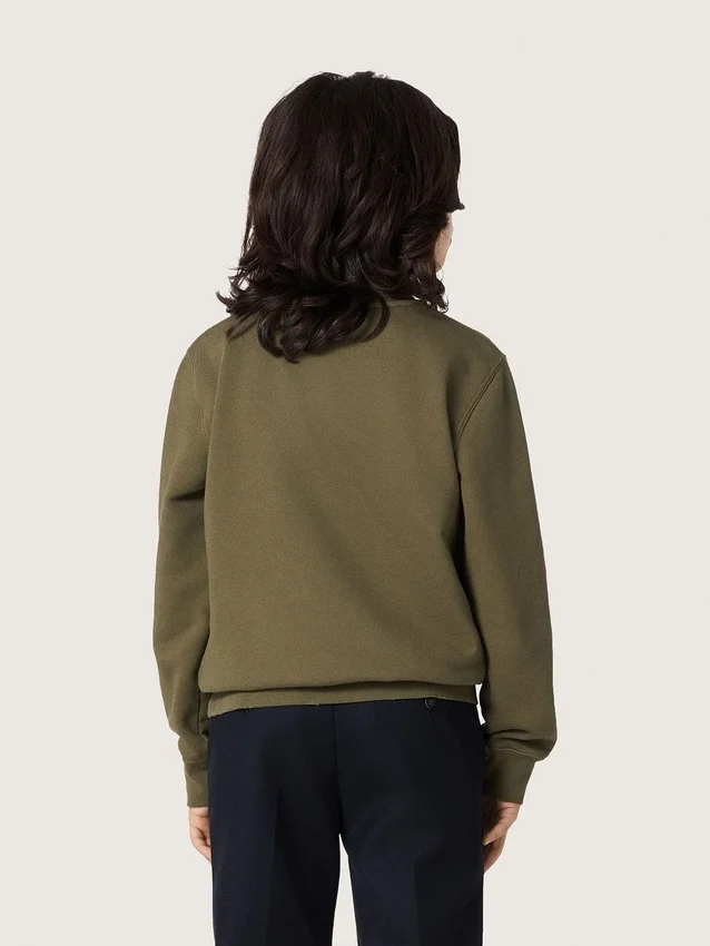 Sudadera unisex de Golden en algodón verde militar con logotipo invertido