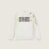 Sudadera unisex «Journey» en mezcla de algodón blanco con estampado de garabatos