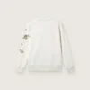 Sudadera unisex «Journey» en mezcla de algodón blanco con estampado de garabatos