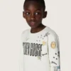Sudadera unisex «Journey» en mezcla de algodón blanco con estampado de garabatos