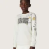 Sudadera unisex «Journey» en mezcla de algodón blanco con estampado de garabatos
