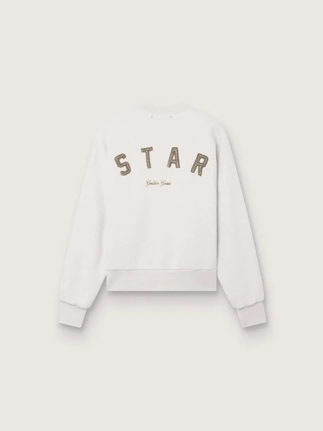 Sudadera unisex «Star» de algodón gris con bordados y cristales