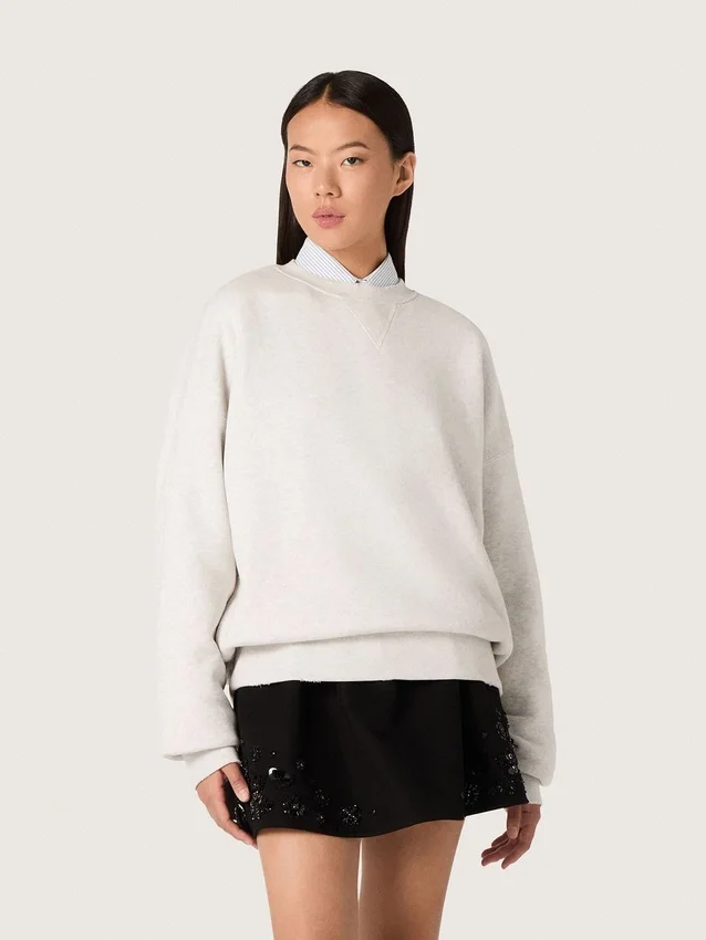 Sudadera unisex «Star» de algodón gris con bordados y cristales
