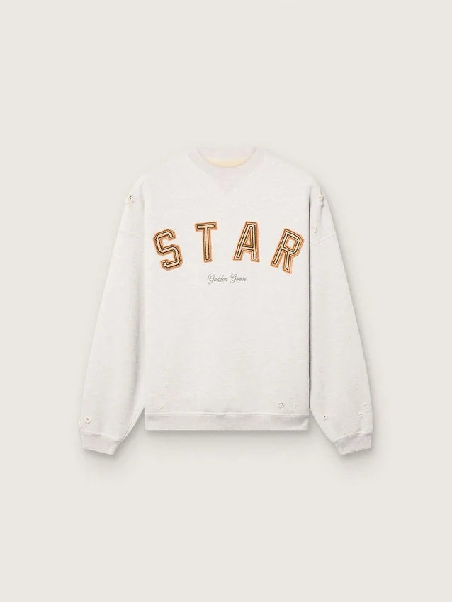 Sudadera unisex «Star» de algodón gris jaspeado con el bordado «Star»