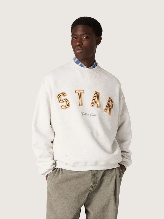 Sudadera unisex «Star» de algodón gris jaspeado con el bordado «Star»