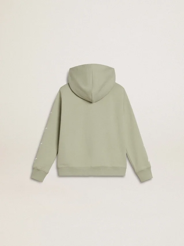 Sudadera verde claro con cierre de cremallera