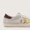 Super-Star CNY para hombre en ante marfil con estrella de piel metalizada y lengüeta del talón de piel