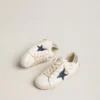 Super-Star Junior de piel con estrella brillante y lengüeta en el talón