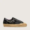 Super-Star LAB para hombre en ante laminado negro y nailon con estrella en relieve y cordones con cristales