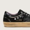 Super-Star LAB para hombre en ante laminado negro y nailon con estrella en relieve y cordones con cristales