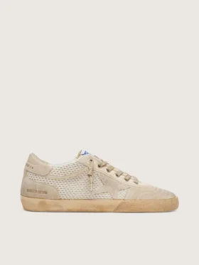 Super-Star LAB para hombre en blanco y beige, de malla y ante