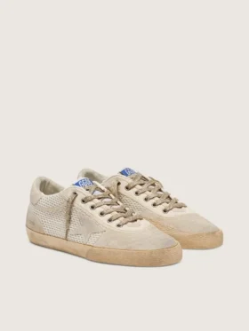 Super-Star LAB para hombre en blanco y beige, de malla y ante