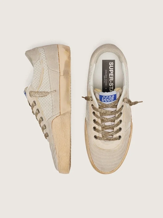 Super-Star LAB para mujer en malla con estrella de ante beige