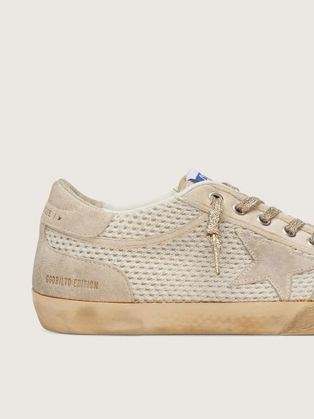 Super-Star LAB para mujer en malla con estrella de ante beige