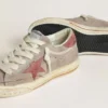 Super-Star LTD para hombre en ante gris con estrella y lengüeta del talón de ante encerado rojo