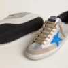 Super-Star LTD para hombre en ante metalizado plateado con estrella de piel y lengüeta trasera de ante