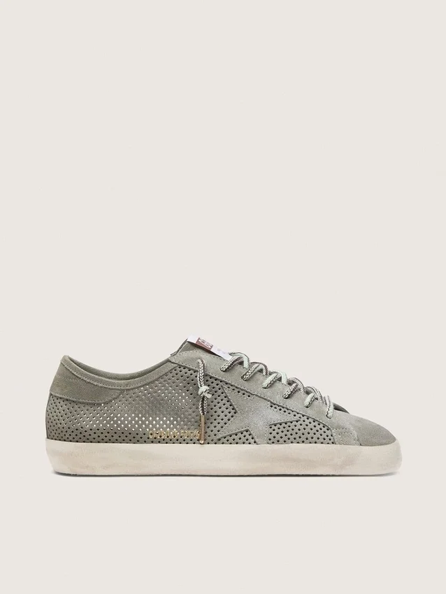 Super-Star LTD para hombre en ante verde perforado con estrella de ante a juego