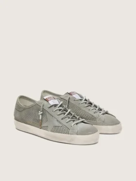 Super-Star LTD para hombre en ante verde perforado con estrella de ante a juego