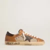 Super-Star LTD para hombre en lana beige con estrella de piel marrón e inserciones en color camel