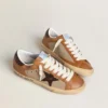Super-Star LTD para hombre en lana beige con estrella de piel marrón e inserciones en color camel